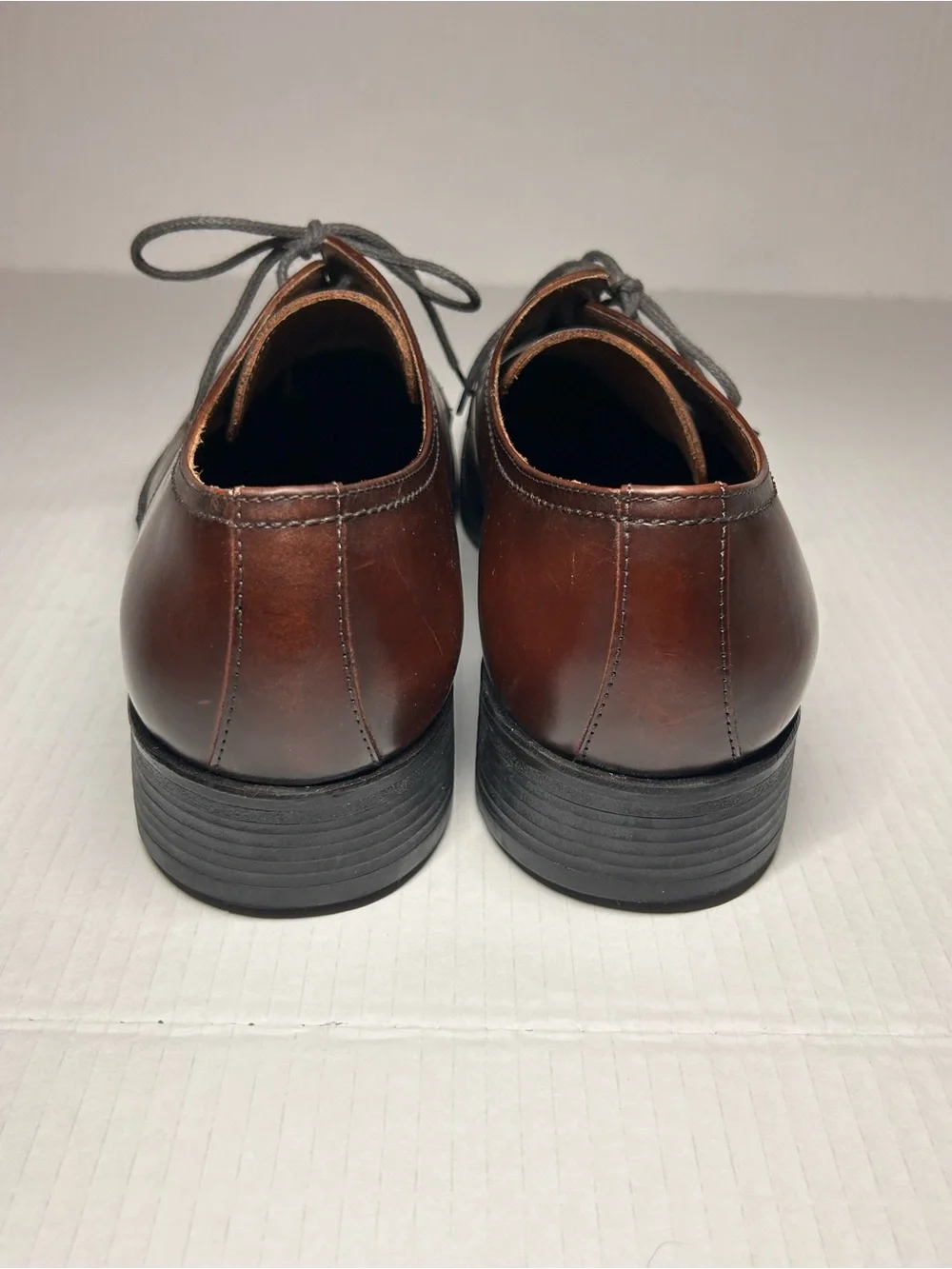 Men’s Belvedere Brown Leather Derby Dress Shoes Size 12